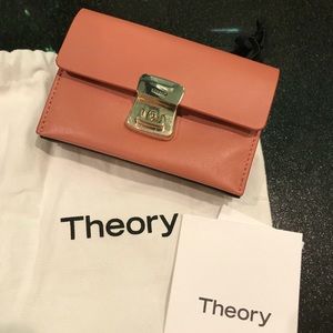 Theory blush tan leather wallet (new)